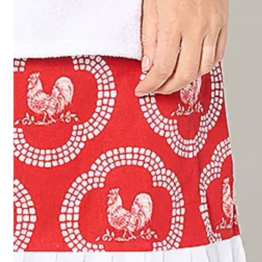 Red Rooster Pattern Apron NWT - Picture 4 of 6